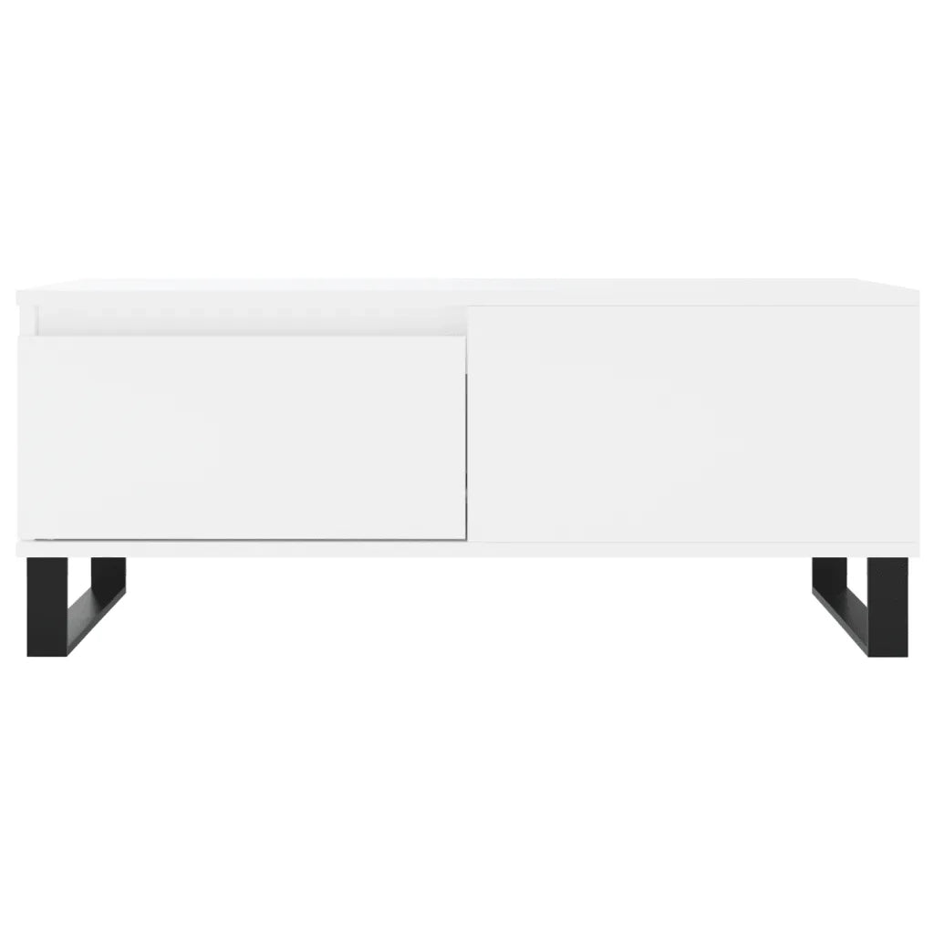 Tavolino da Salotto Bianco 90x50x36,5 cm in Legno Multistrato 830812
