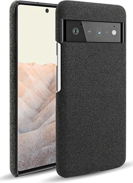 Coprioggetto Pixel 6 Pro in Plastica Dura con Finitura Tessile Nero