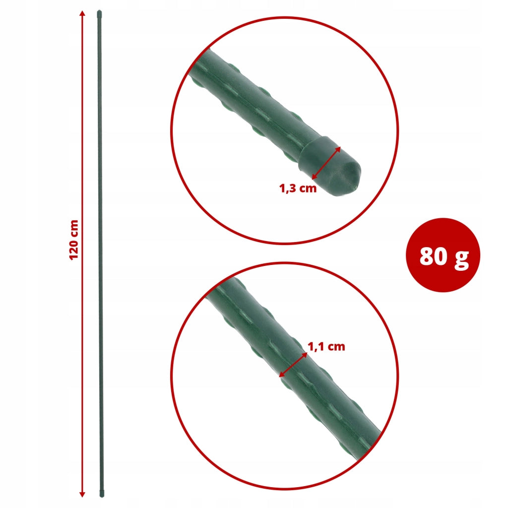 Pali di supporto per piante di pomodoro KADAX, 120 + 150 cm, 11 mm, 20 pezzi