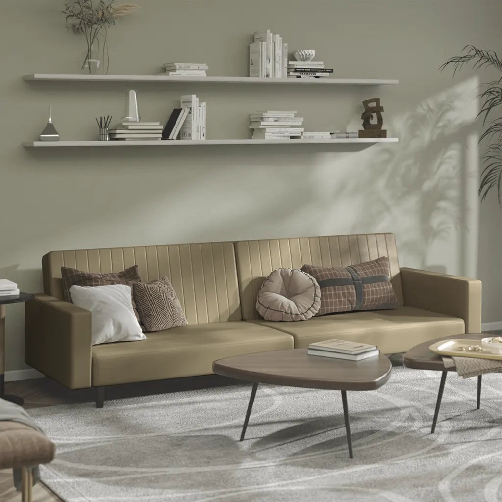Divano letto | Sof¨¤ letto | Letto singolo a 2 Posti Cappuccino in Similpelle
