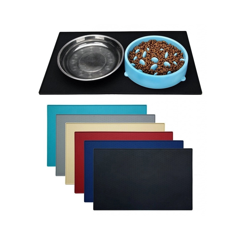 Trade Shop - Tappeto Tappetino Sotto Ciotola Antiscivolo Anti Scivolo 35,5 X 46 Cm Gommato Per Cane Gatto Animali -
