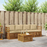 Set di divani da esterno con cuscino 5 pcs Naturale e Beige
