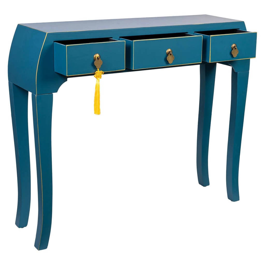 Mobile da ingresso in legno con 3 cassetti 96x26x80