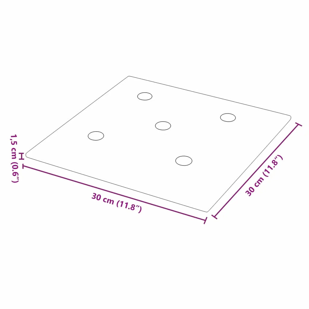 Testiera | Testata da Parete 12 pcs Nero 30 x 30 cm Pelle Sintetica