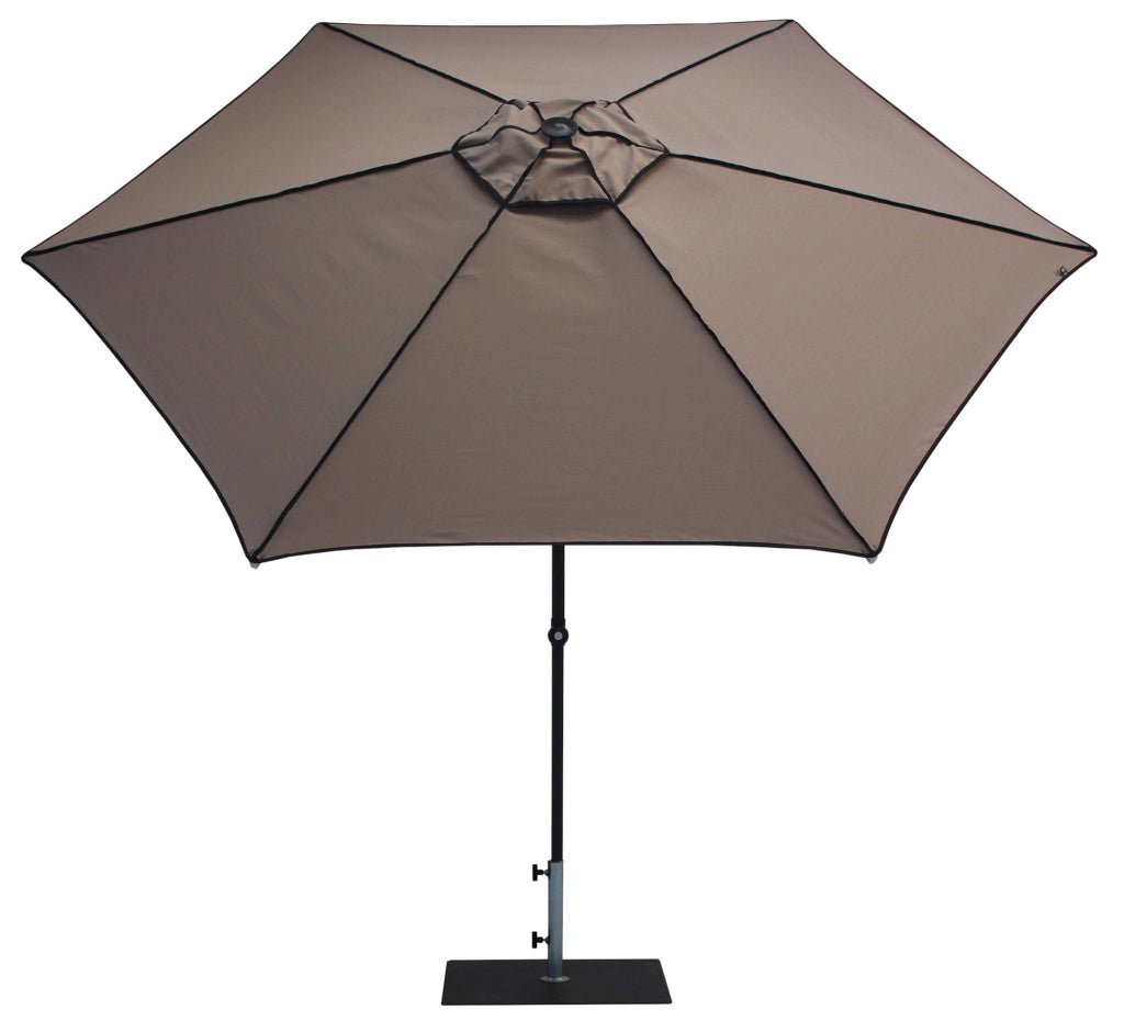 Ombrellone da Giardino Ø3 m Palo Ø38 mm in Alluminio Tessuto Dralon Acrilico Border Taupe