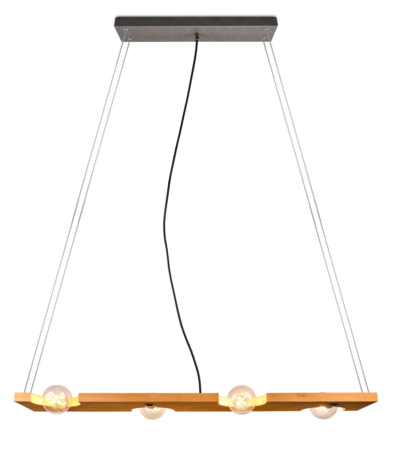 Lampada a Sospensione da Interno Attacco E27 in Legno naturale Naturale