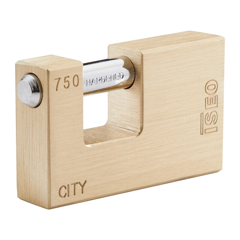 ISEO P740 LUCCHETTO CITY P/SERRANDA 76MM OTTONE