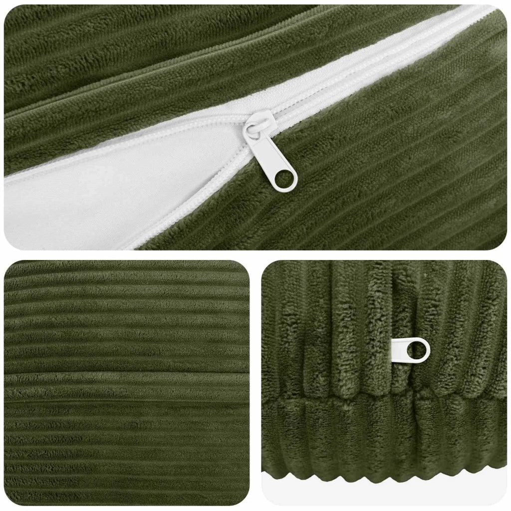 Federa 2 pcs HEERLEN Verde Ø 50 cm corduroy 922613