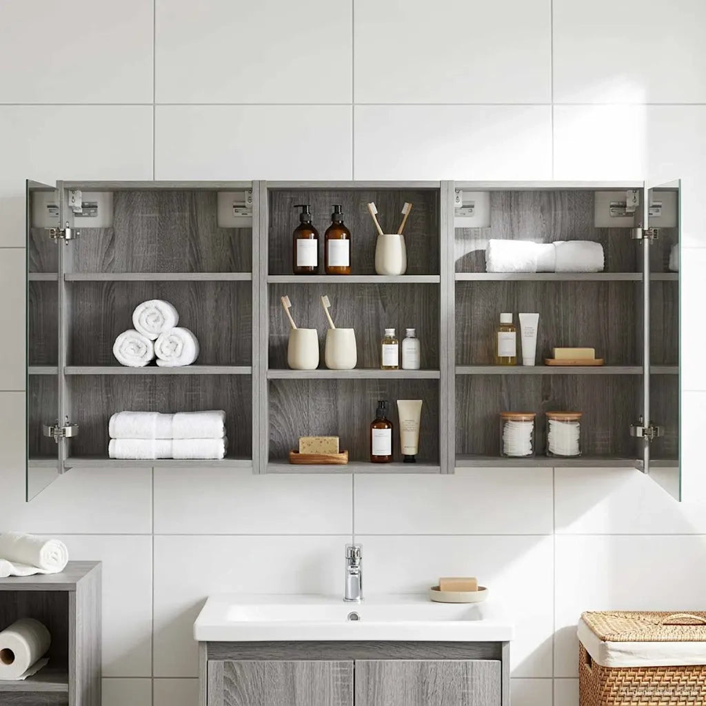 Set di Armadi da Bagno con lo scaffale 3 pcs 126 x 16 x 62.5 cm
