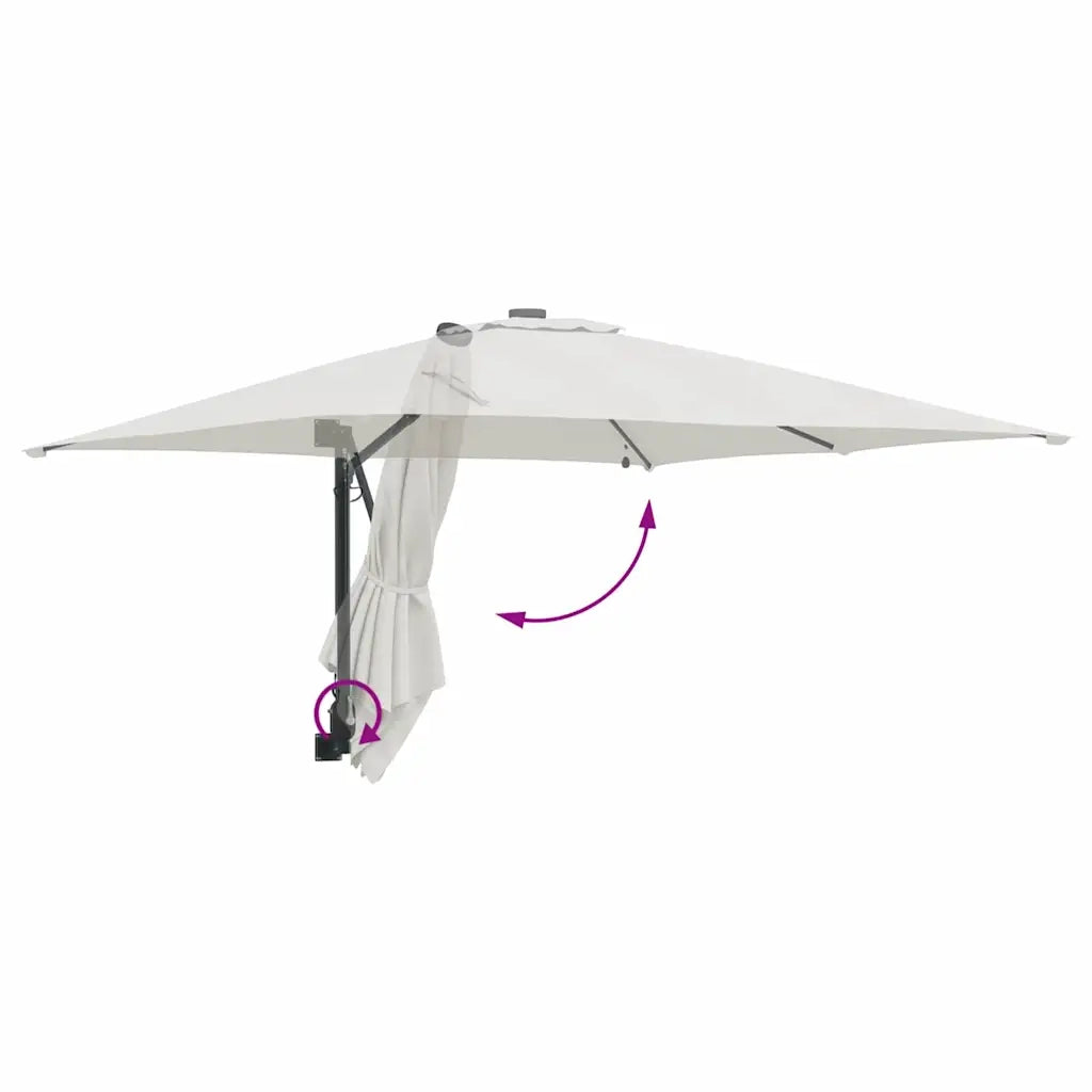 vidaXL Ombrello da giardino Sabbia 248.5 x 247.5 x 160 cm Tessuto