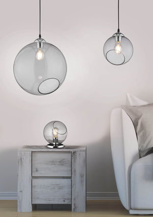 Lampada a Sospensione da Interno  E27 in Metallo Cromo