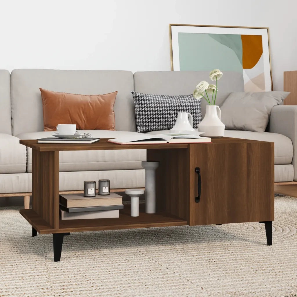 Tavolino da Salotto Rovere Marrone 90x50x40cm Legno Multistrato 817548