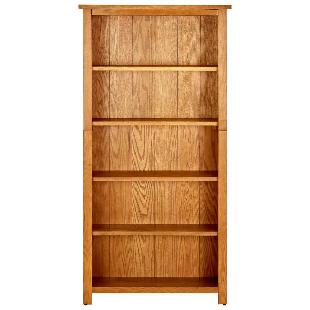 Libreria a 5 Ripiani 70x22x140 cm in Legno Massello di Rovere 331736