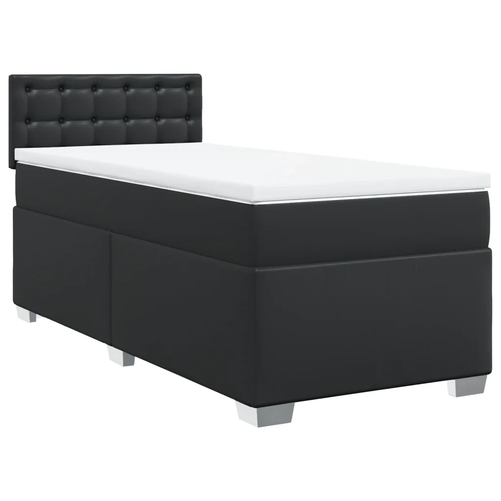 Giroletto a Molle con Materasso Nero 100x200 cm in Similpelle 3286108
