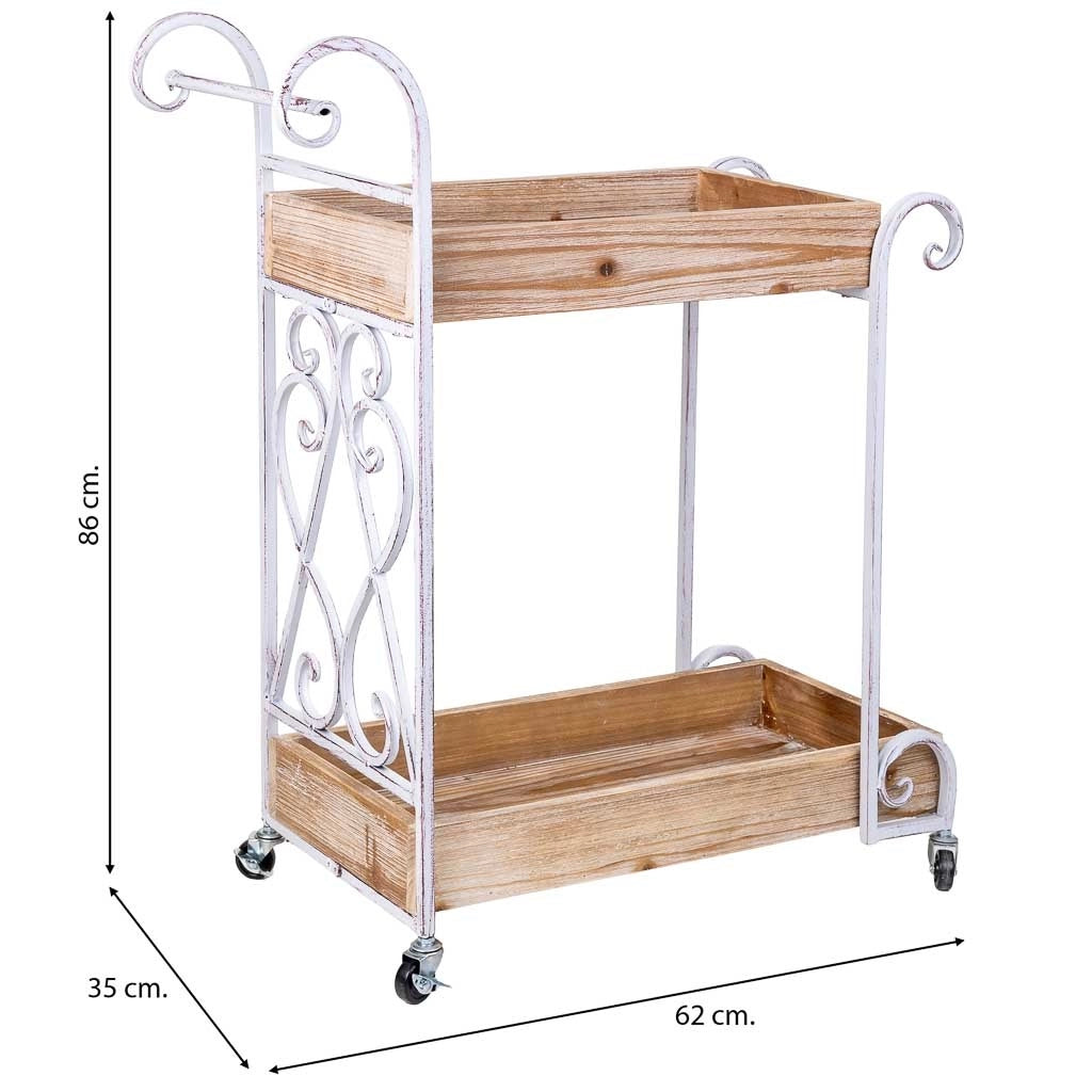 Carrello espositivo marrone, 62x35x86h cm