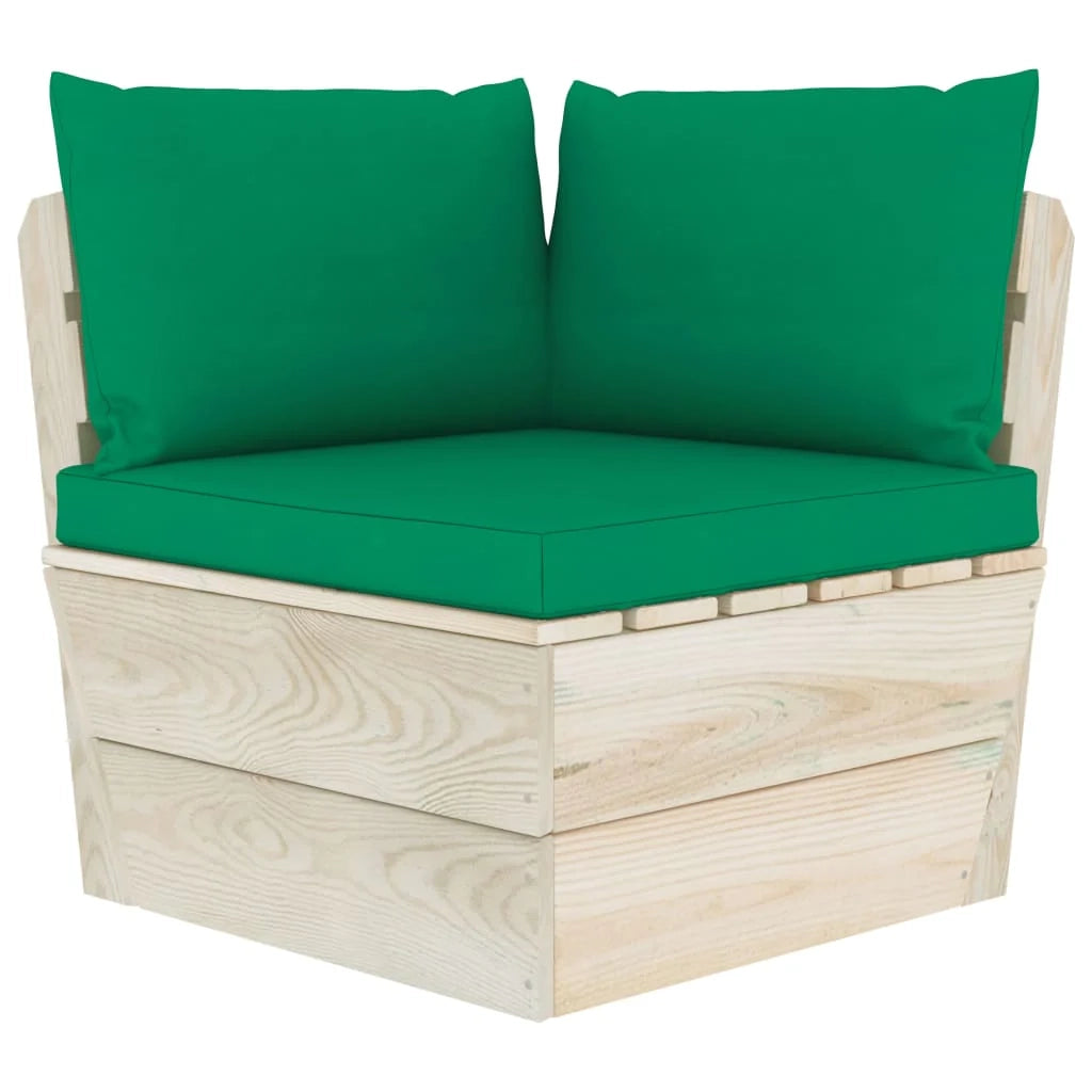 Divano da giardino in pallet a 2 posti con cuscini in legno di abete rosso 02_0013280