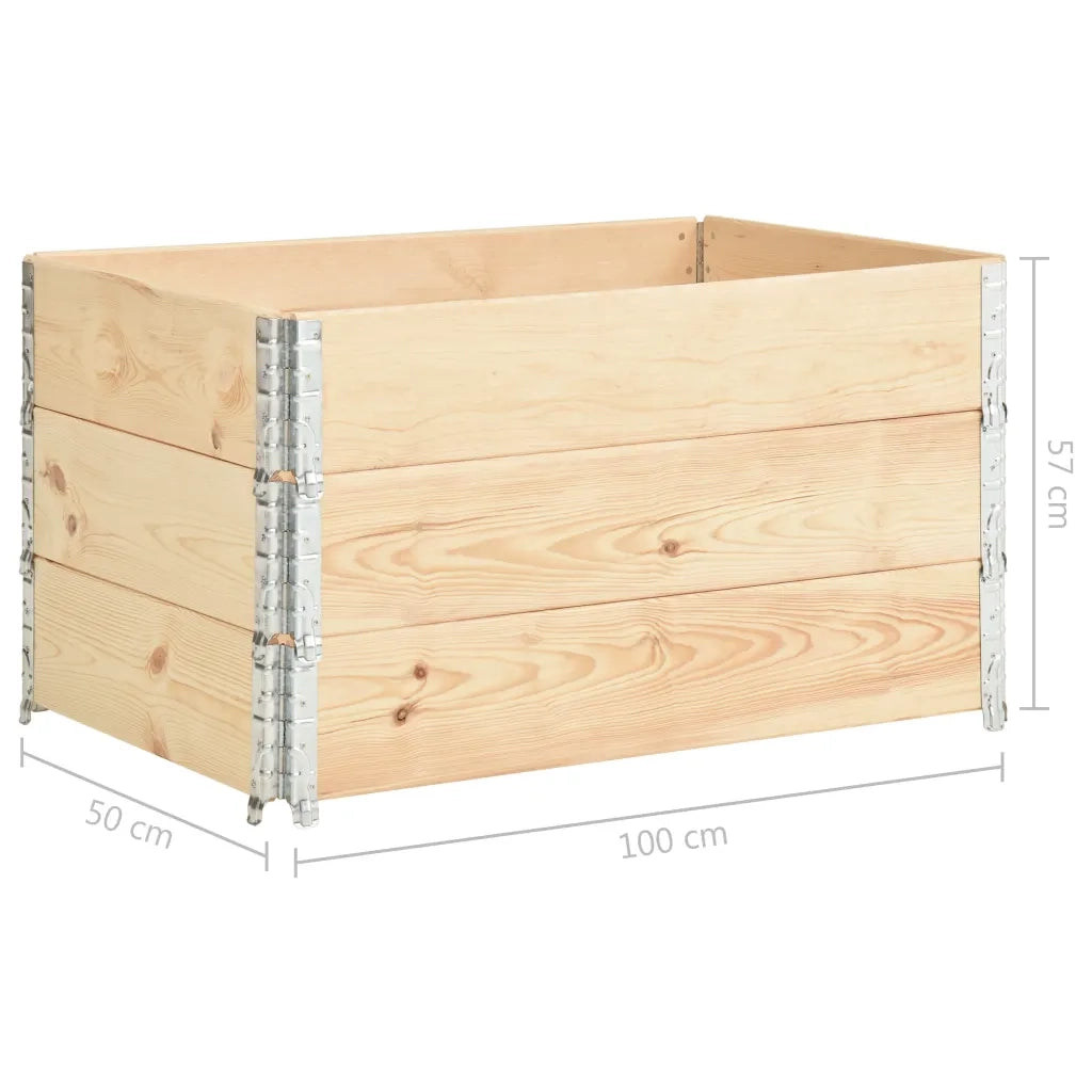 Fioriere Rialzate 3 pz 50x100 cm in Legno Massello di Pino cod mxl 67078