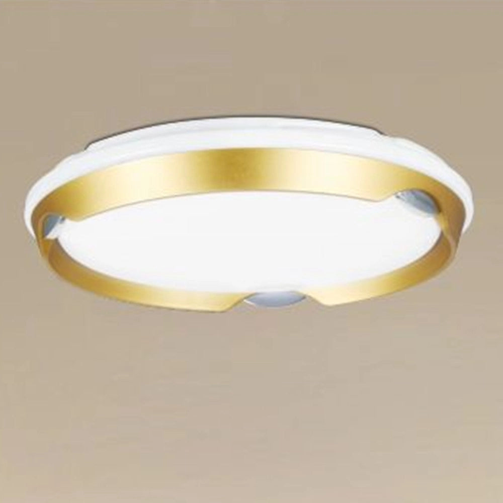 Trade Shop - Plafoniera Led Rotonda Da Soffitto Cerchio Oro Bianco 45w Luce Fredda 6500k 71701 -