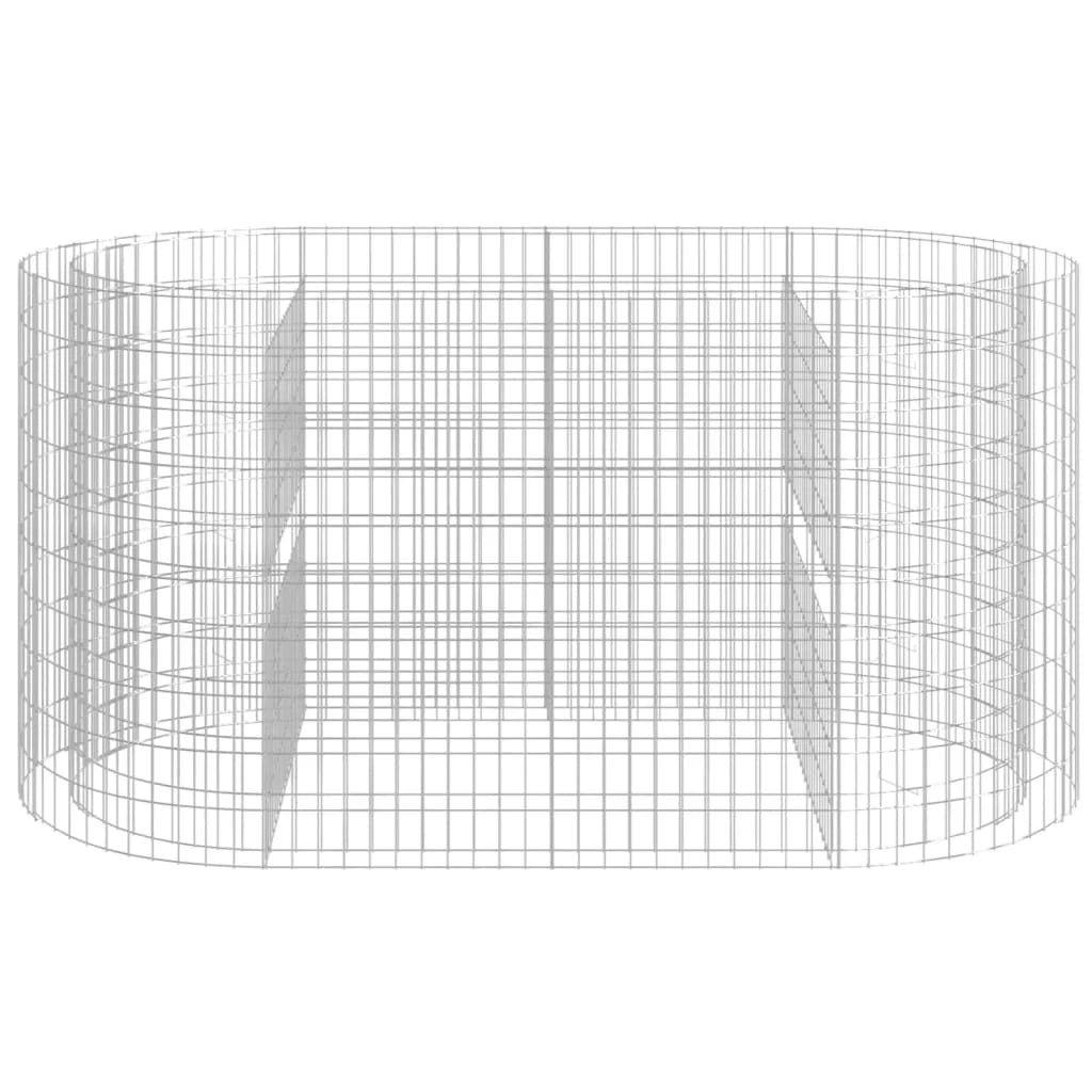 Aiuola rialzata in gabbione di ferro zincato 200 x 100 x 100 cm Argento 02_0039908