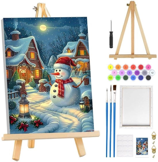 Scheda di Pittura DIY con Cornice - Decorazione per la Stanza - Tela 20 x 30 cm - Per Adulti - Disegno semplice - Pittura da Fare da Soli