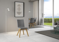 Sedia 52x52x87 cm Trudy gambe quercia in Similpelle Grigio