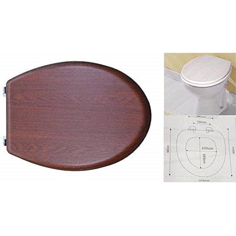 Trade Shop - Copriwater Effetto Legno Noce Ciliegio Arredo Per Bagno Copri Wc Water Coprivaso -        3,5