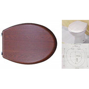 Trade Shop - Copriwater Effetto Legno Noce Ciliegio Arredo Per Bagno Copri Wc Water Coprivaso -        3,5