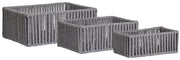 Set di 3 contenitori di organizzazione - contenitori di stoccaggio - contenitori di organizzazione - tessuto/metallo duraturo - 162,126 cm x 101,214 cm x 26,313,6 cm