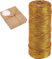 Corda decorativa per Natale e attività manuali - 109 Yard corda metallic giallo con filo da baker per decorazioni.