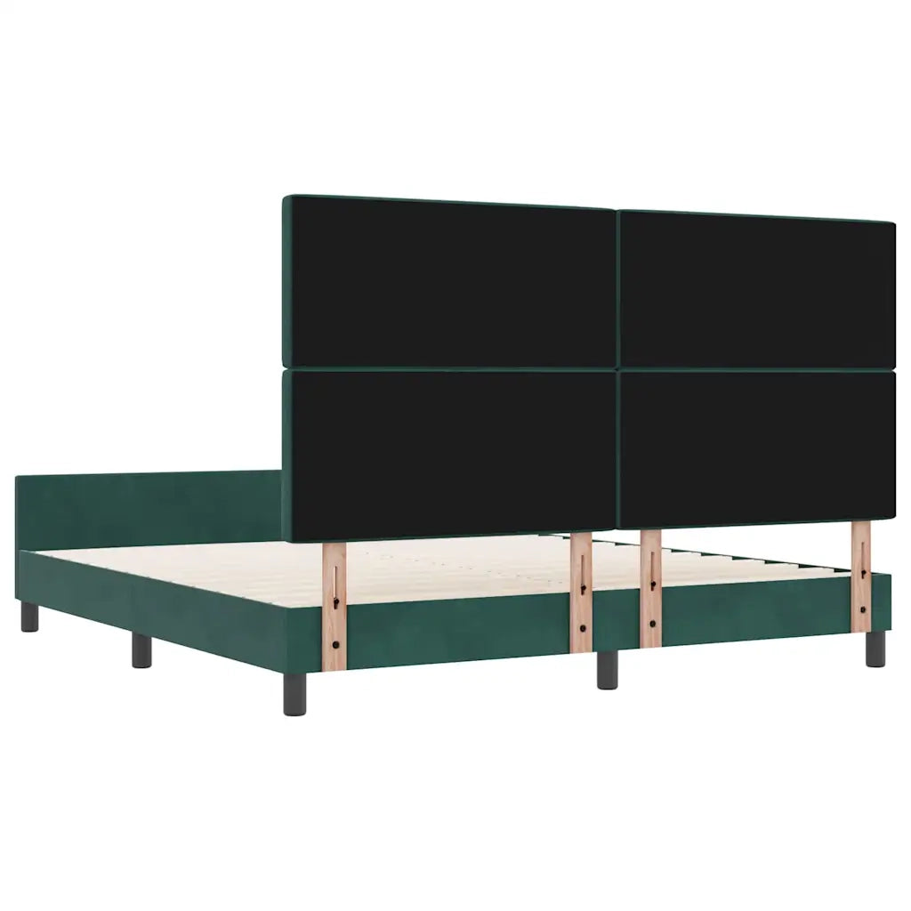 Letto a molle con testiera Verde Scuro 180 x 200 cm Velluto 3344894