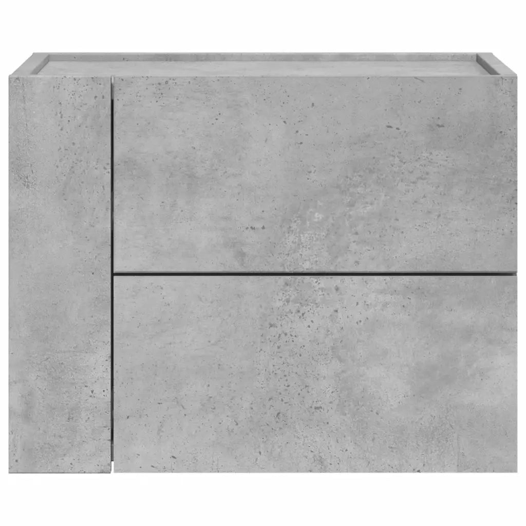 Comodini a Muro 2 pz Grigio Cemento 45x30x35 cm