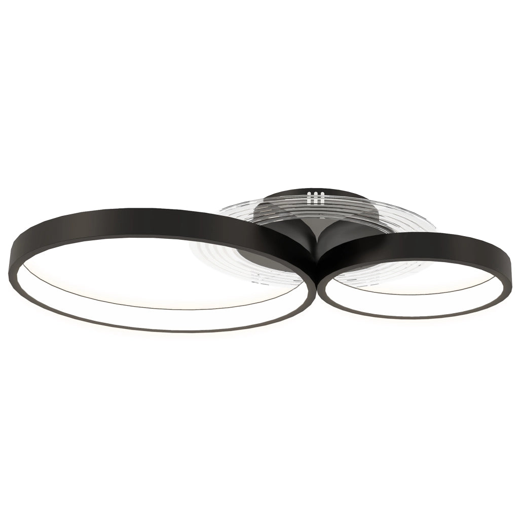 Plafoniera LED a 3 Anelli ¨C zephmum ¨C Nero, Temperatura Colore Regolabile, 40W