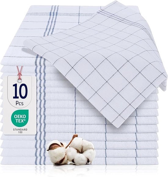 Set di 10 Asciugamani per Bambini – Cotone 50x70 cm – Assorbenti Forti – Certificato OEKO-TEX – Blu