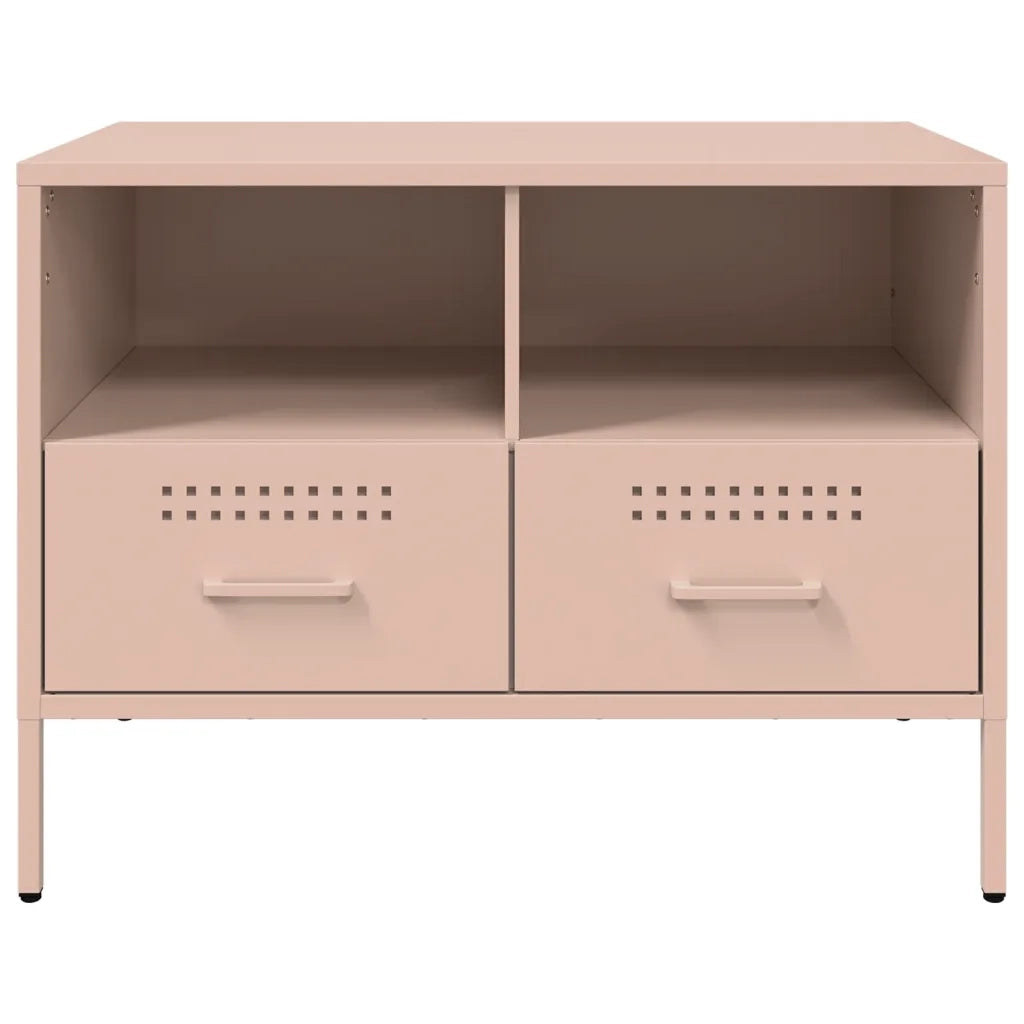 Mobili TV 2pz Rosa 68x39x50,5 cm in Acciaio 843045
