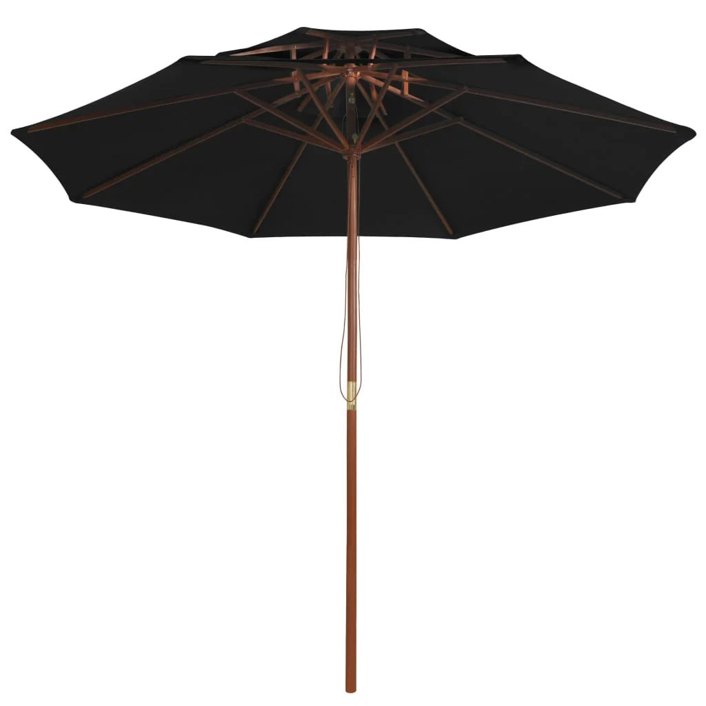 Ombrellone doppio con palo in legno 270 cm nero 02_0008442
