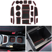 Compatibile con Suzuki Vitara LY Hybrid 2016-2023 2024, Tappeti in gomma Console centrale Tappeti antiscivolo Tappeto antiscivolo per bicchiere Tappeto in gomma per braccio Vitara LY 2024 Accessori (Manuale in Rosso)