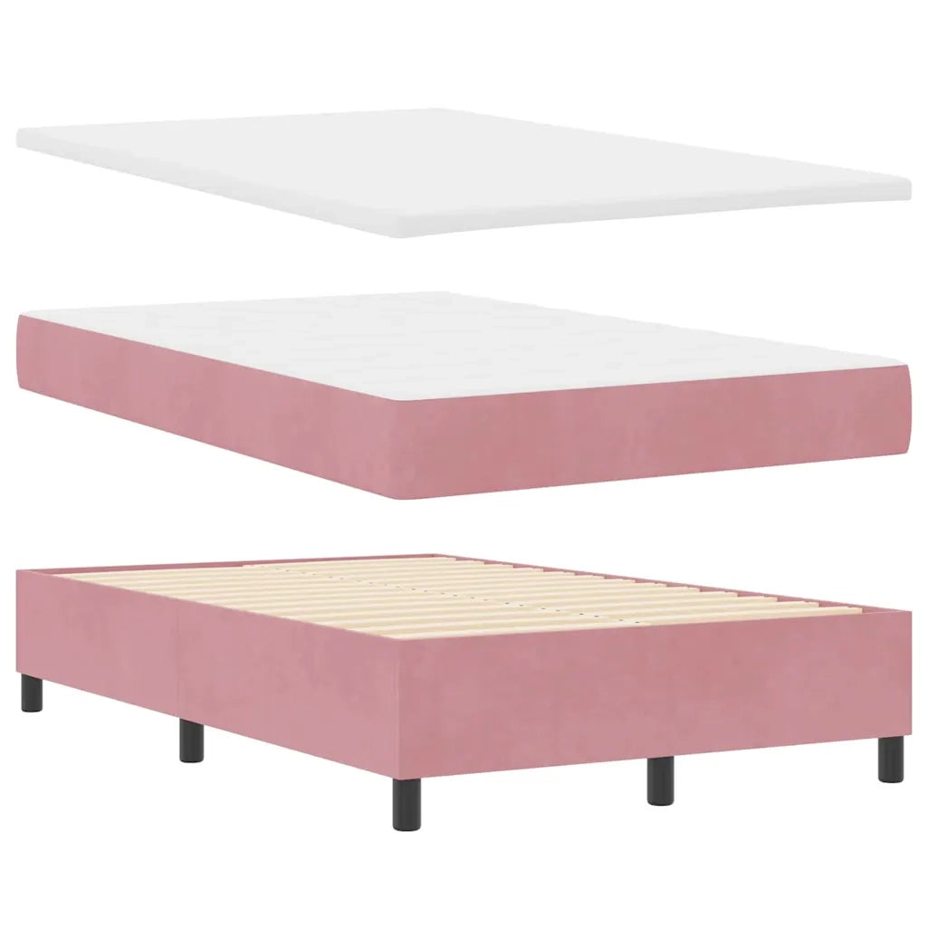Letto a molle con testiera Rosa 200 x 120 cm Velluto 3344575
