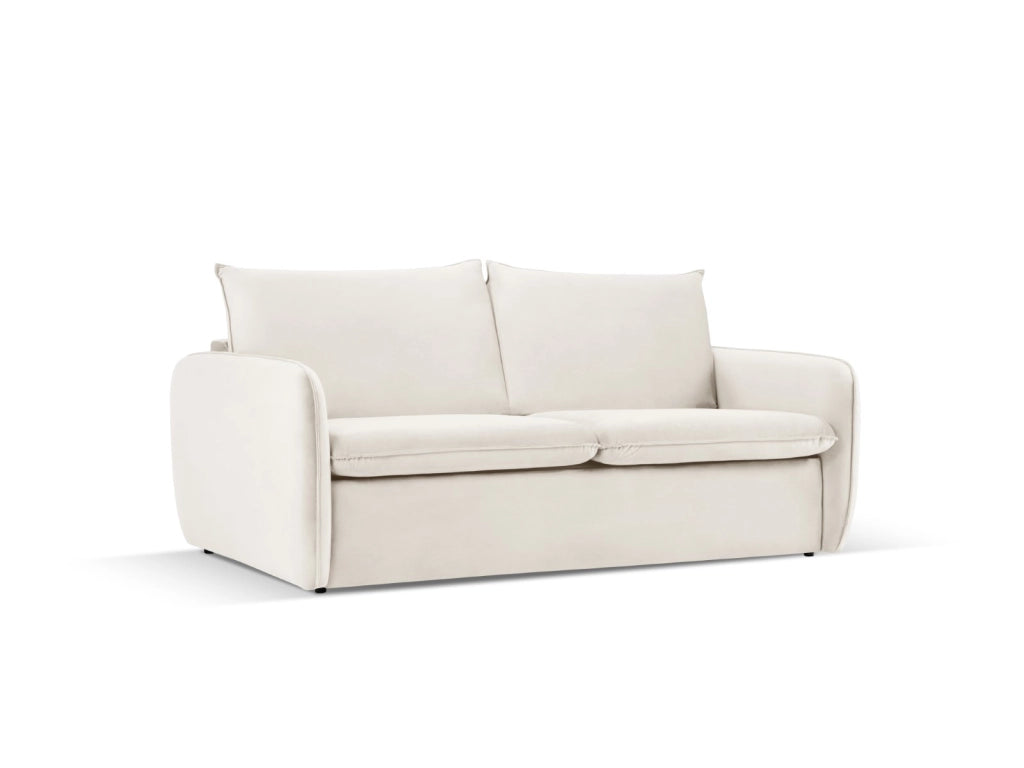 Cosmopolitan Design - Divano convertibile "Vienna" 3 posti in velluto beige chiaro 