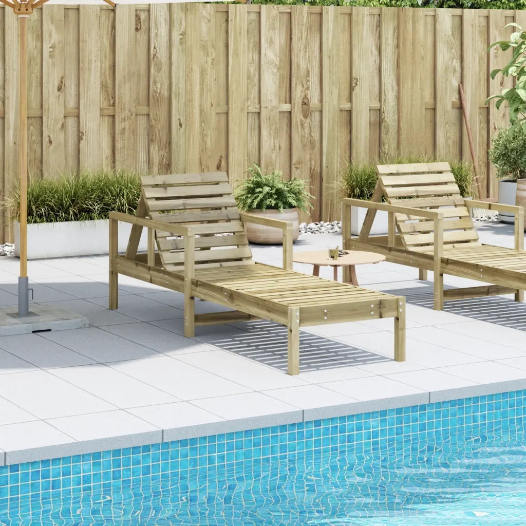Lettino Prendisole 199,5x62x55 cm in Legno Impregnato di Pino 832542