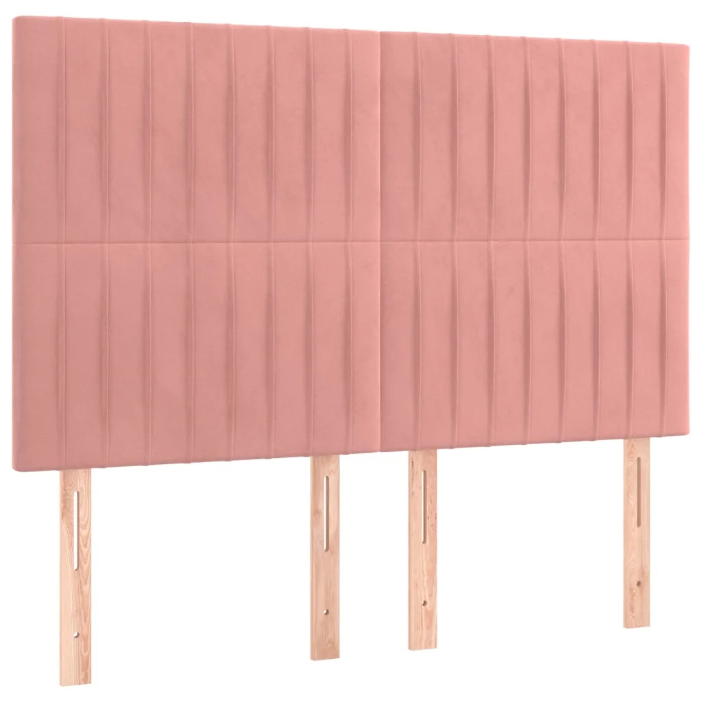 Giroletto a Molle con Materasso Rosa 140x200 cm in Velluto