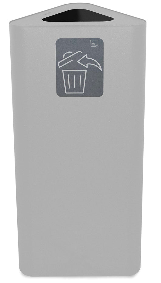 Pattumiera Per Raccolta Rifiuti 38x38xh80 cm In Acciaio Verniciato con Pittogramma Magnetico Bianco