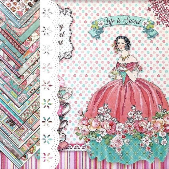 Papier da Decoupage 32 Fogli - 20 x 20 cm - Papier da Scrapbook - Papier Vintage - Papiro in Gomma Duraturo - Prodotto con Disegno Retro