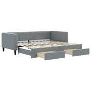 Divano letto | Sof¨¤ letto | Letto singolo Estraibile Cassetti Grigio Chiaro 90x200cm Tessuto