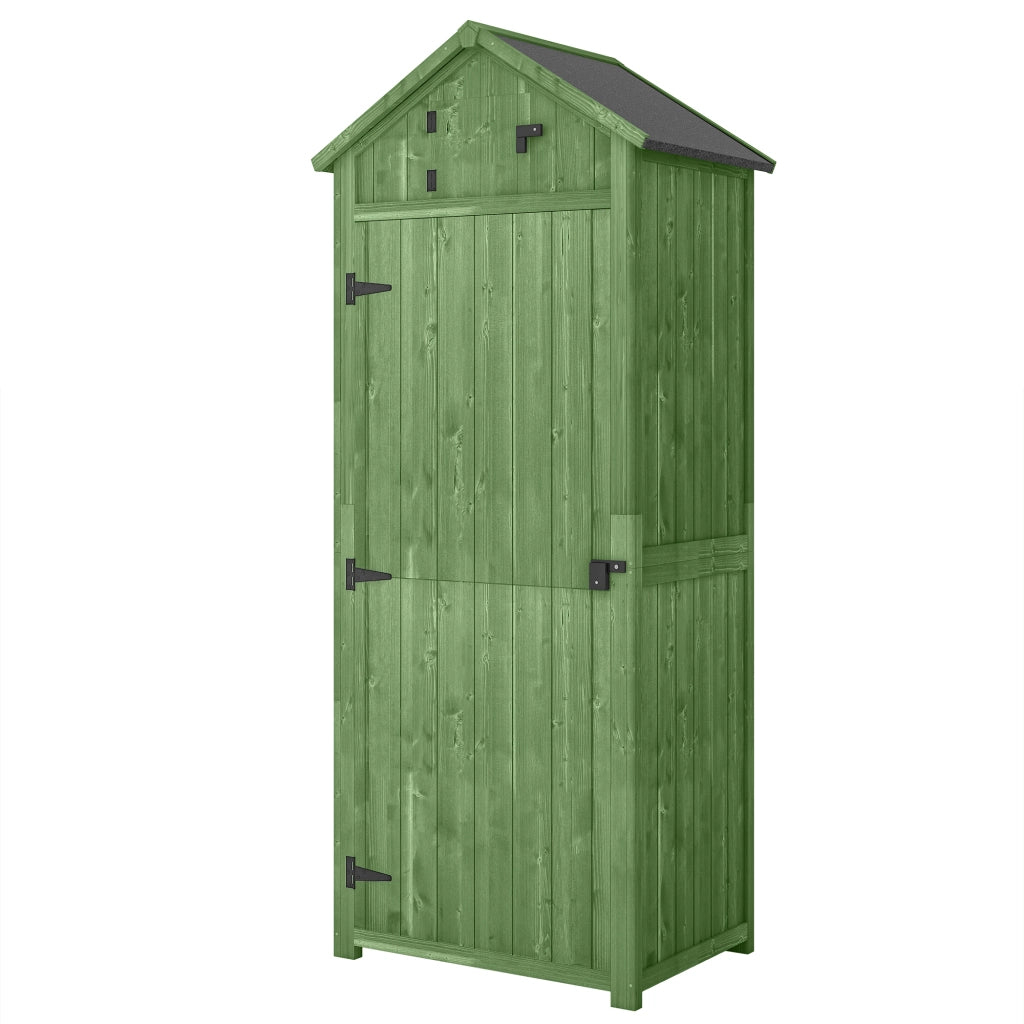 Armadio da Giardino in Legno con 3 Ripiani ¨C zephmum ¨C Grigio 88x132x19