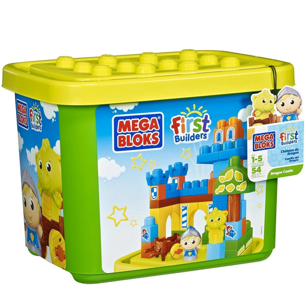 Trade Shop - Mega Bloks Castello Del Drago Con Adesivi + Cavaliere E Drago Giochi Costruzioni -