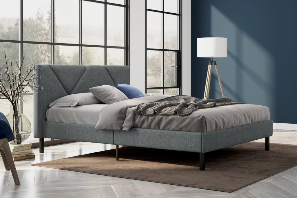 Morpheus, Letto Matrimoniale Dimensione Materasso 160x190 cm, Grigio Tortora\