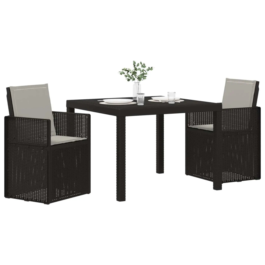 Set da Pranzo per Giardino 3 pcs Antracite e Grigio chiaro PP 3430042