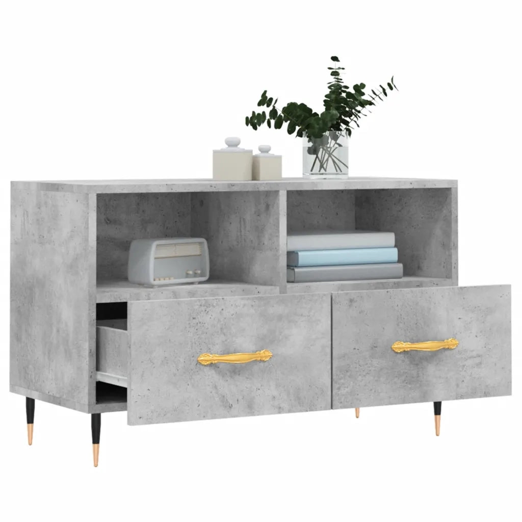 Mobile per TV Grigio Cemento 80x36x50 cm Legno Multistrato 828952