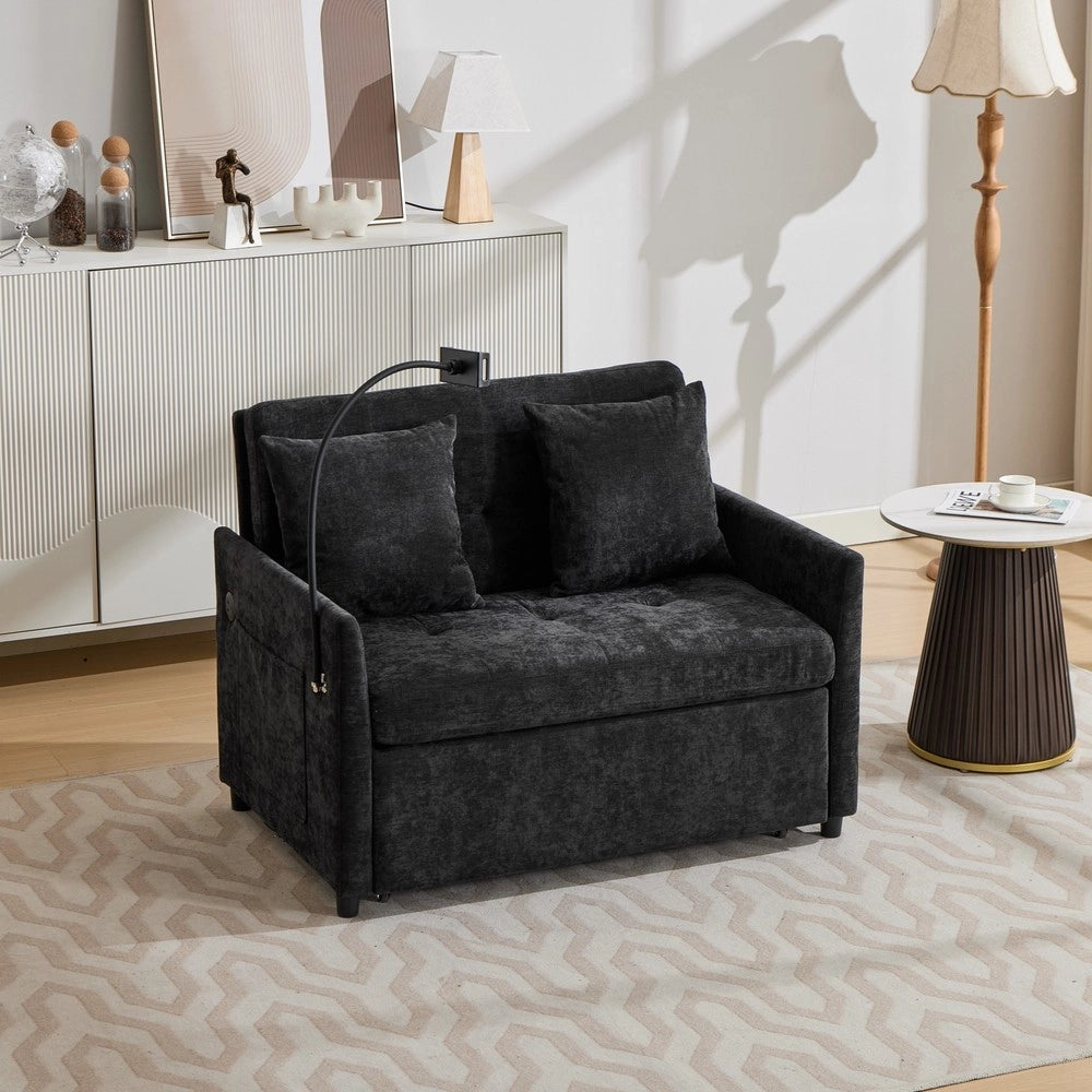 Divano letto singolo ¨C Minimal ¨C tessuto grigio 90x200 cm