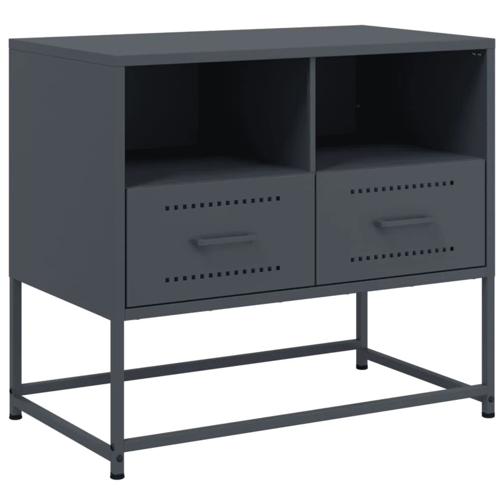Mobile TV multimediale mensola TV credenza TV sala da pranzo soggiorno camera da letto 68 x 39 x 60,5 cm acciaio antracite 02_0026404